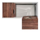 The Galley - Ideal Corner Workstation 4X3C with Five Tool Culinary Kit in American Black Walnut - American Black Walnut