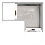 The Galley - Ideal Corner Workstation 4X4C with Five Tool Culinary Kit in Designer White Resin - Designer White Resin