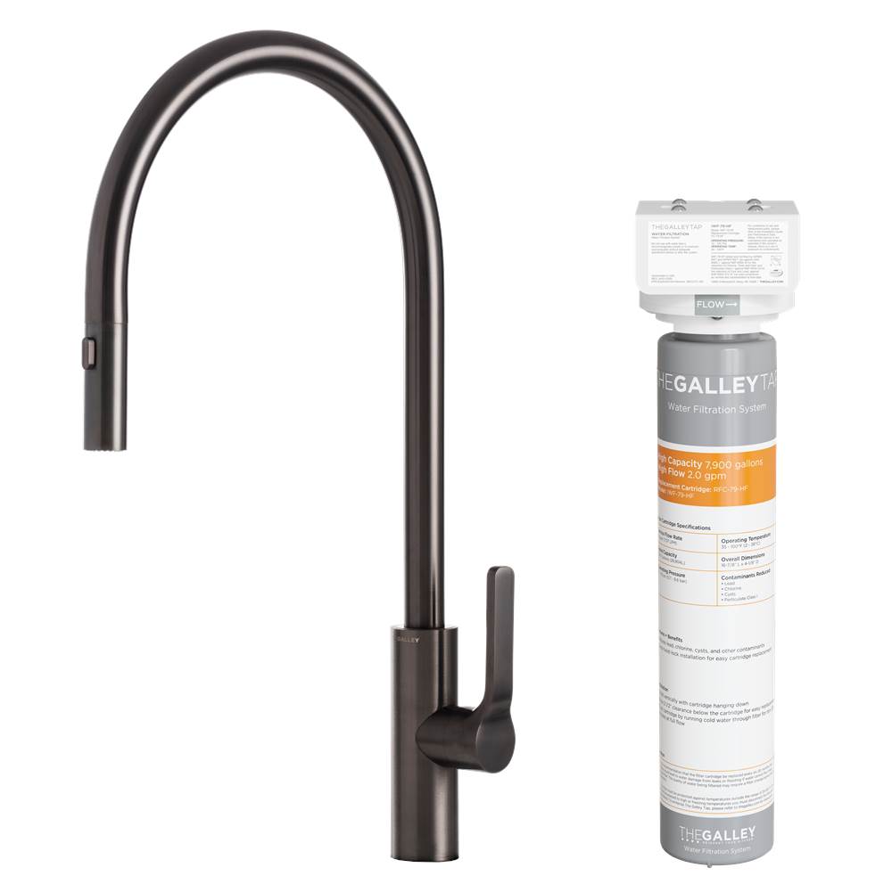 The Galley - Ideal Tap Eco Flow in PVD Satin Black Stainless Steel and Water Filtration System - PVD Satin Black