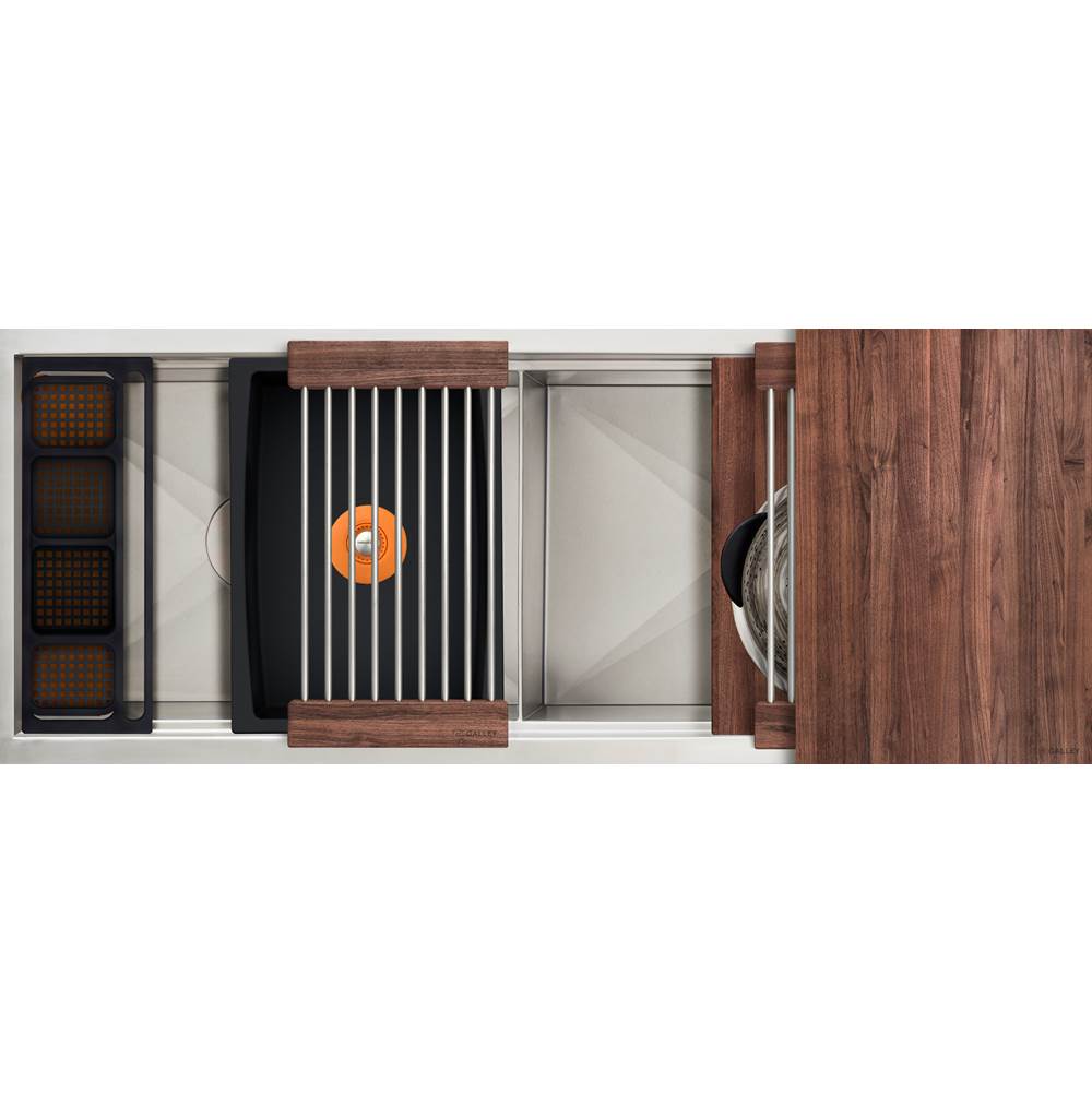 The Galley - Ideal Work&WashStationE 4D with Five Tool Culinary Kit and Four Tool Wash Kit in American Black Walnut / Graphite Resin+ - American Black Walnut