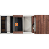 The Galley - Ideal Work&WashStationE 4D with Five Tool Culinary Kit and Four Tool Wash Kit in American Black Walnut / Graphite Resin+ - American Black Walnut