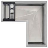 The Galley - Ideal Corner WashStationE 4X4C with Four Tool Wash Kit in Graphite Wood Composite / Graphite Resin+ - Graphite Wood Composite