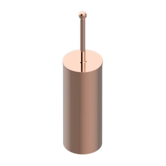 THG - Metal Toilet Brush Holder With Brush With Cover Floor Mounted - Blush PVD