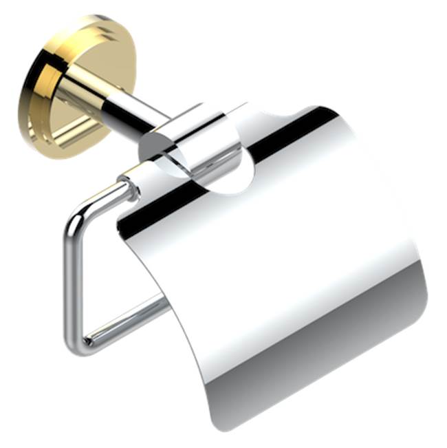 THG - Toilet Paper Holder, Single Mount With Cover - Chrome Polished Gold Polished