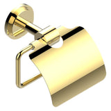 THG - Toilet Paper Holder, Single Mount With Cover - Gold Color PVD