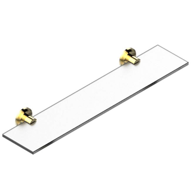 THG - Glass Shelf With Brackets - Gold Polished