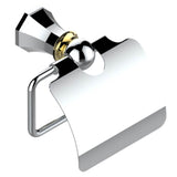 THG - Toilet Paper Holder, Single Mount With Cover - Chrome Polished Gold Polished