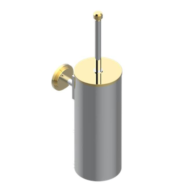 THG - Metal Toilet Brush Holder With Brush With Cover Wall Mounted - Chrome Polished Gold Polished