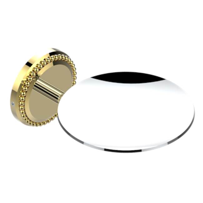 THG - Soap Dish, Wall Mounted, 4'' Diameter - Chrome Polished Gold Polished