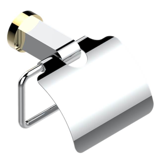 THG - Toilet Paper Holder, Single Mount With Cover - Chrome Polished Gold Polished
