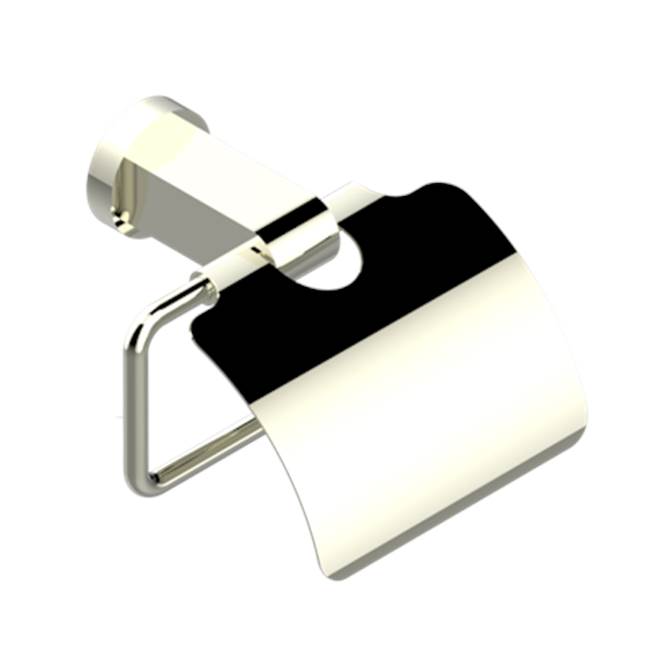 THG - Toilet Paper Holder, Single Mount With Cover - Nickel Color PVD
