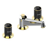THG - Widespread Lavatory Set, High Spout, With Drain - Chrome Polished Gold Polished