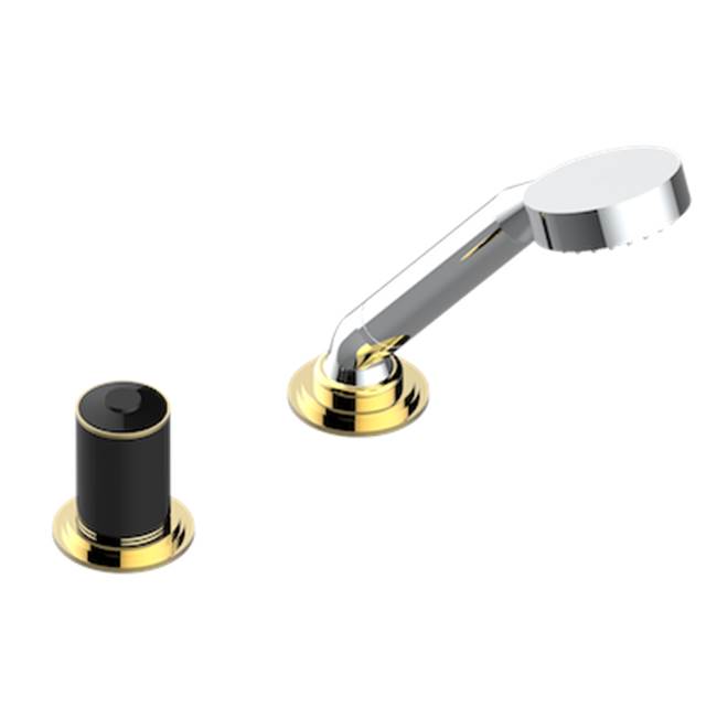 THG - Deck Mounted Mixer With Handshower, Progressive Cartridge - Chrome Polished Gold Polished