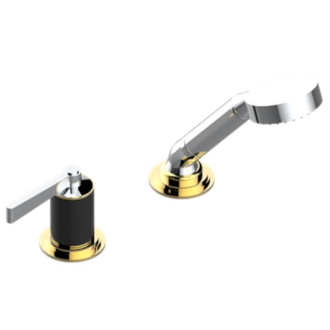 THG - Deck Mounted Mixer With Handshower, Progressive Cartridge - Chrome Polished Gold Polished