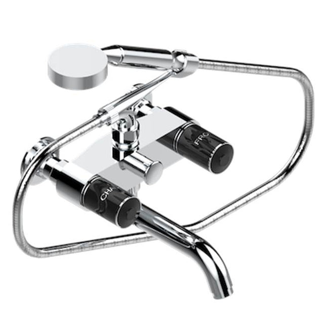 THG - Exposed Tub Filler With Cradle Handshower, Wall Mounted - Matt Umber PVD