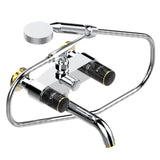 THG - Exposed Tub Filler With Cradle Handshower, Wall Mounted - Chrome Polished Gold Polished