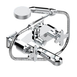 THG - Exposed Tub Filler With Cradle Handshower, Wall Mounted - Matt Umber PVD