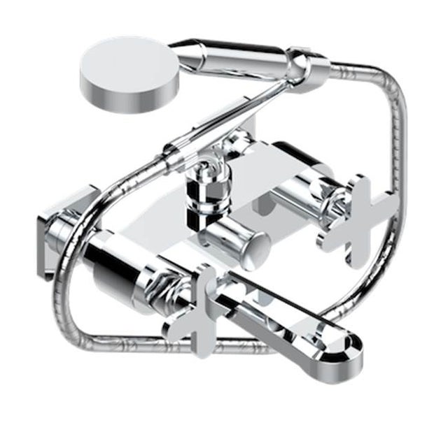 THG - Exposed Tub Filler With Cradle Handshower, Wall Mounted - Matt Umber PVD