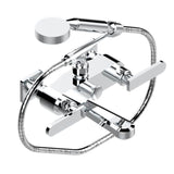 THG - Exposed Tub Filler With Cradle Handshower, Wall Mounted - Matt Umber PVD