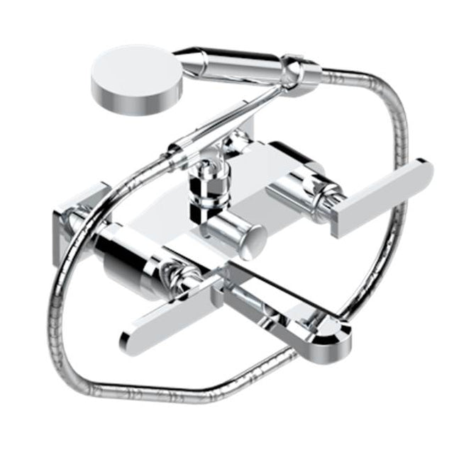 THG - Exposed Tub Filler With Cradle Handshower, Wall Mounted - Matt Umber PVD