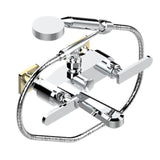 THG - Exposed Tub Filler With Cradle Handshower, Wall Mounted - Chrome Polished Gold Polished