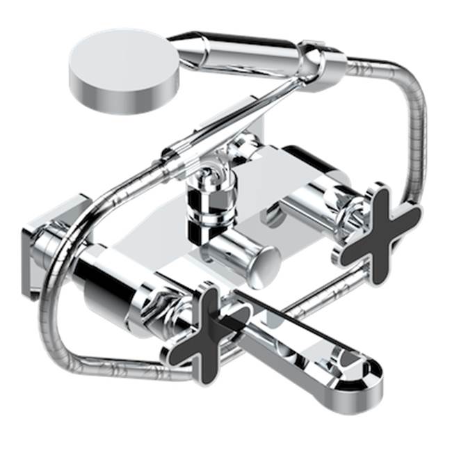 THG - Exposed Tub Filler With Cradle Handshower, Wall Mounted - Matt Umber PVD