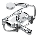THG - Exposed Tub Filler With Cradle Handshower, Wall Mounted - Matt Umber PVD