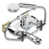 THG - Exposed Tub Filler With Cradle Handshower, Wall Mounted - Chrome Polished Gold Polished