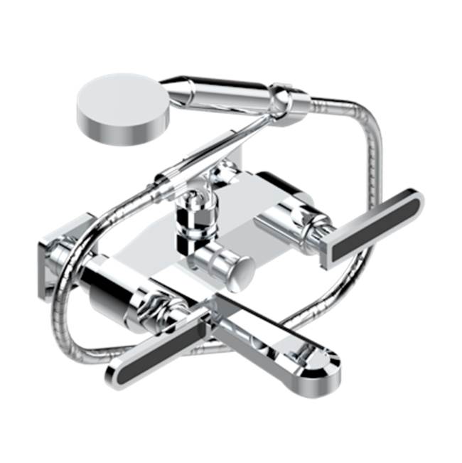 THG - Exposed Tub Filler With Cradle Handshower, Wall Mounted - Matt Umber PVD