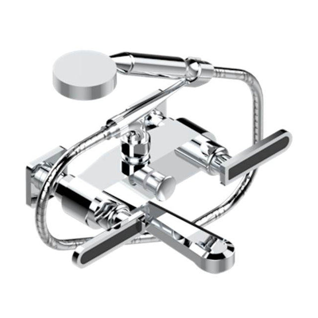 THG - Exposed Tub Filler With Cradle Handshower, Wall Mounted - Matt Umber PVD