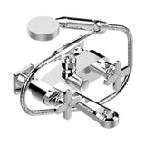 THG - Exposed Tub Filler With Cradle Handshower, Wall Mounted - Matt Umber PVD