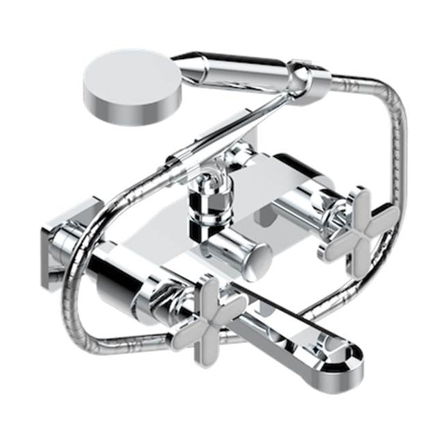 THG - Exposed Tub Filler With Cradle Handshower, Wall Mounted - Matt Umber PVD