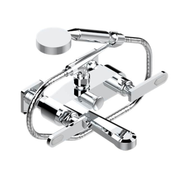 THG - Exposed Tub Filler With Cradle Handshower, Wall Mounted - Matt Umber PVD