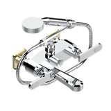 THG - Exposed Tub Filler With Cradle Handshower, Wall Mounted - Chrome Polished Gold Polished