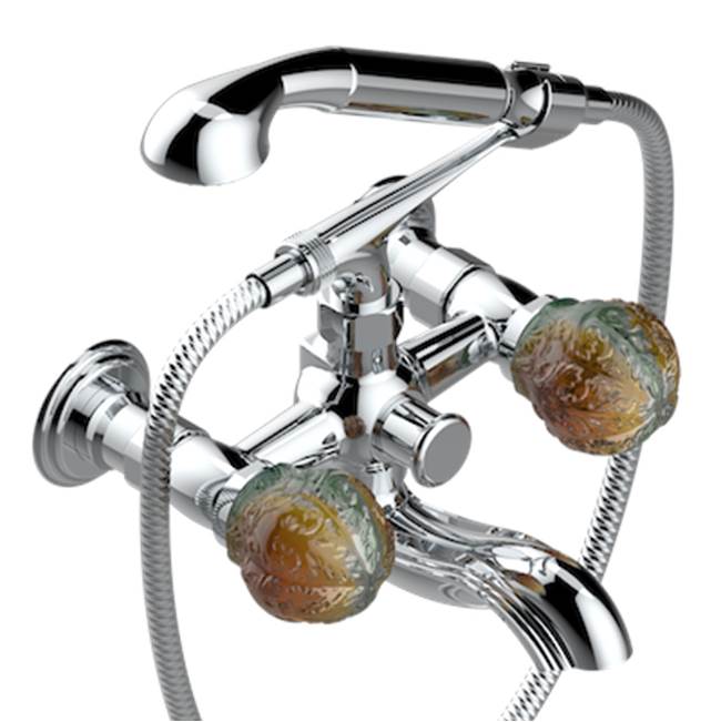 THG - Exposed Tub Filler With Cradle Handshower, Wall Mounted - Matt Umber PVD
