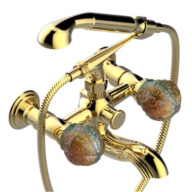 THG - Exposed Tub Filler With Cradle Handshower, Wall Mounted - Gold Polished