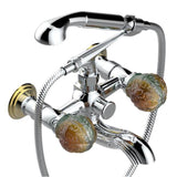 THG - Exposed Tub Filler With Cradle Handshower, Wall Mounted - Chrome Polished Gold Polished