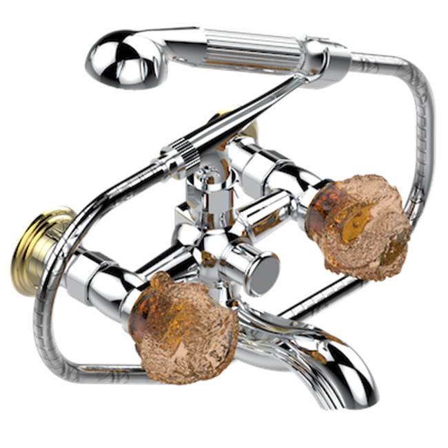 THG - Exposed Tub Filler With Cradle Handshower, Wall Mounted - Chrome Polished Gold Polished
