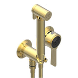 THG - Trim Only For WC Douche Includes Trigger Spray, Wall Mounted Single Lever Mixer, Reinforced Hose, Wall Outlet With Integrated Elbow And Safety Stopper - Gold Polished