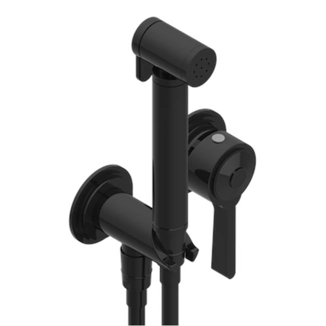 THG - Trim Only For WC Douche Includes Trigger Spray, Wall Mounted Single Lever Mixer, Reinforced Hose, Wall Outlet With Integrated Elbow And Safety Stopper - Brown Bronze Color PVD