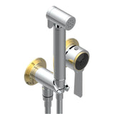 THG - Trim Only For WC Douche Includes Trigger Spray, Wall Mounted Single Lever Mixer, Reinforced Hose, Wall Outlet With Integrated Elbow And Safety Stopper - Chrome Polished Gold Polished
