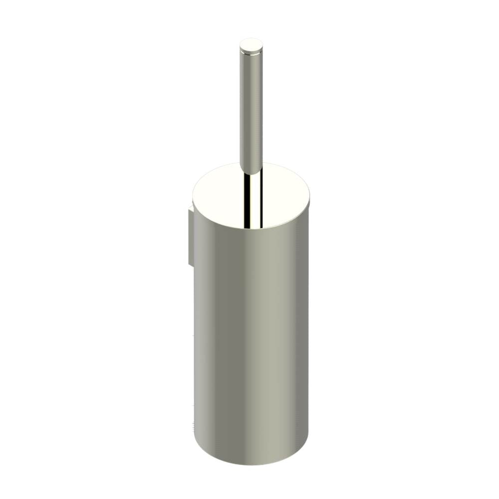 THG - Metal toilet brush holder with brush with cover wall mounted - Nickel Polished