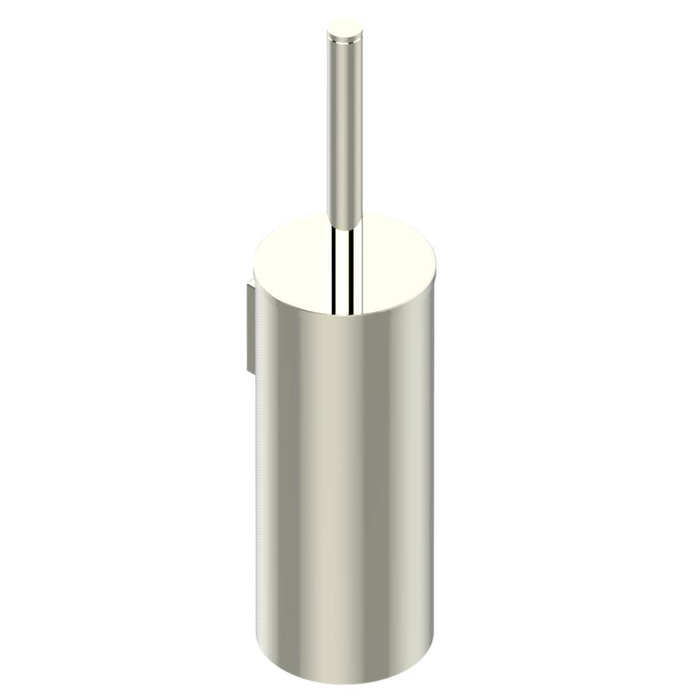 THG - Metal toilet brush holder with brush with cover wall mounted - Nickel Color PVD