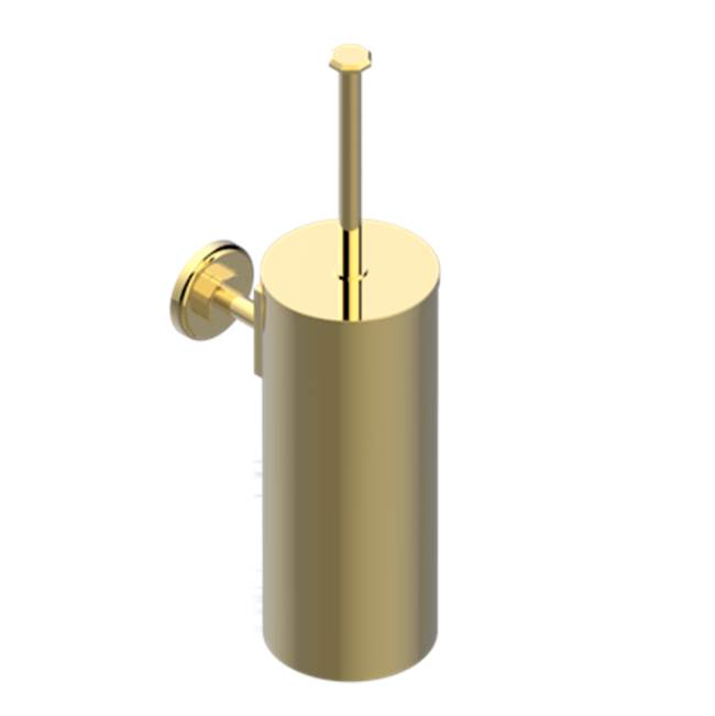 THG - Metal Toilet Brush Holder With Brush With Cover Wall Mounted - Gold Color PVD