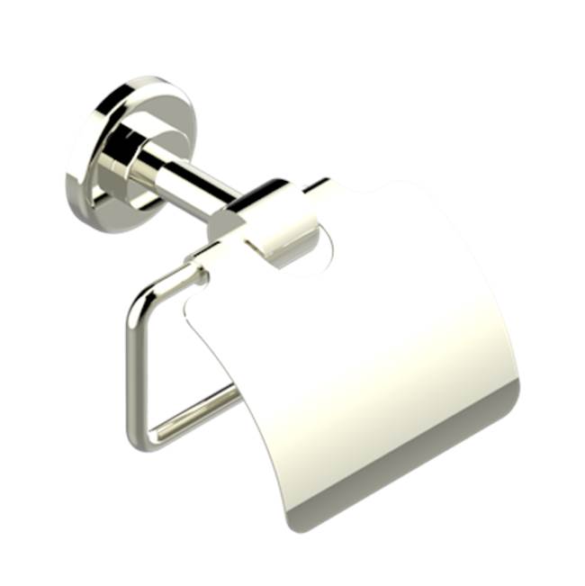 THG - Toilet Paper Holder, Single Mount With Cover - Nickel Polished