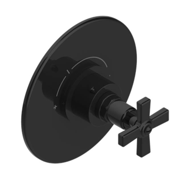 THG - Trim For Thg Thermostatic Valve, Rough Part Supplied With Fixing Box Ref. 5 200ae/us - Round Plate Model - Brown Bronze Color PVD