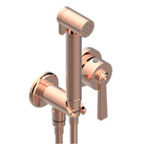 THG - Trim Only For WC Douche Includes Trigger Spray, Wall Mounted Single Lever Mixer, Reinforced Hose, Wall Outlet With Integrated Elbow And Safety Stopper - Blush PVD