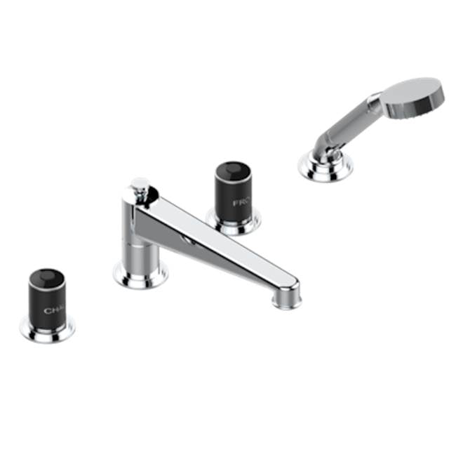 THG - Roman Tub Set With Diverter Spout And Handshower, 3/4'' Valves - Matt Umber PVD