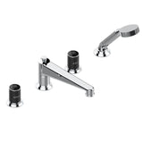 THG - Roman Tub Set With Diverter Spout And Handshower, 3/4'' Valves - Matt Umber PVD