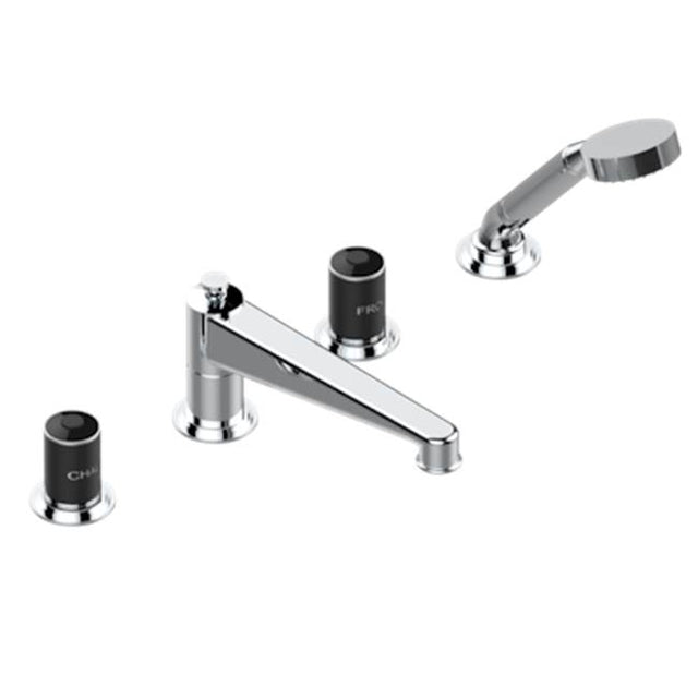 THG - Roman Tub Set With Diverter Spout And Handshower, 3/4'' Valves - Matt Umber PVD